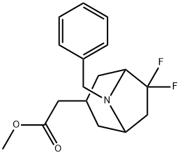 methyl 2-exo-(8-benzyl-6,6-difluoro-8-azabicyclo[3.2.1]octan-3-yl)acetate Struktur