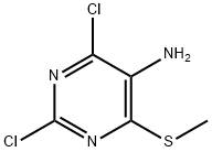 2,4-dichloro-6-(methylsulfanyl)pyrimidin-5-amine Struktur