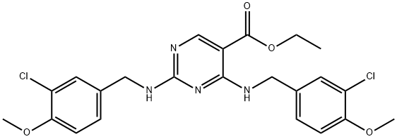 ethyl 2,4-bis((3-chloro-4-methoxybenzyl)amino)pyrimidine-5-carboxylate Struktur