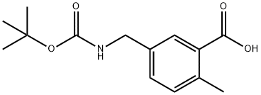 5-(tert-Butoxycarbonylamino-methyl)-2-methyl-benzoic acid Struktur