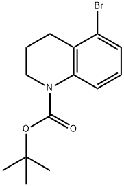 2-Methyl-2-propanyl 5-bromo-3,4-dihydro-1(2H)-quinolinecarboxylate Struktur