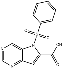 5-Benzenesulfonyl-5H-pyrrolo[3,2-d]pyrimidine-6-carboxylic acid Struktur