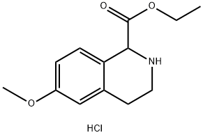 Ethyl 6-methoxy-1,2,3,4-tetrahydro-isoquinoline-1-carboxylate hydrochloride Struktur