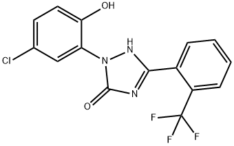 3H-1,2,4-Triazol-3-one, 2-(5-chloro-2-hydroxyphenyl)-1,2-dihydro-5-[2-(trifluoromethyl)phenyl]- Struktur