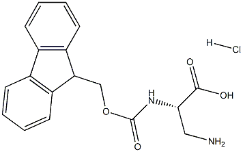 (S)-2-((((9H-Fluoren-9-yl)methoxy)carbonyl)amino)-3-aminopropanoic acid hydrochloride Struktur