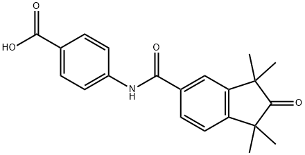 4-[[(2,3-Dihydro-1,1,3,3-tetramethyl-2-oxo-1H-inden-5-yl)carbonyl]amino]-benzoic acid Struktur