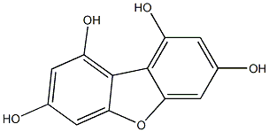 1,3,7,9-tetrahydroxydibenzofuran Struktur