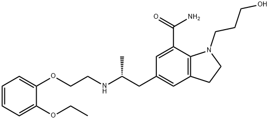 (R)-5-(2-((2-(2-ethoxyphenoxy)ethyl)amino)propyl)-1-(3-hydroxypropyl)indoline-7-carboxamide(WXG00186) Struktur