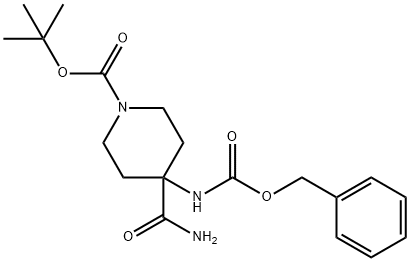 tert-butyl 4-(benzyloxycarbonylamino)-4-carbamoylpiperidine-1-carboxylate Struktur