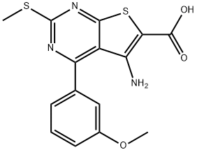 THIENO[2,3-D]PYRIMIDINE-6-CARBOXYLIC ACID,5-AMINO-4-(3-METHOXYPHENYL)-2-(METHYLTHIO)-(WXG01920) Struktur