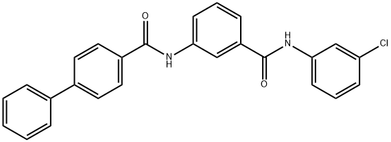 N-(3-{[(3-chlorophenyl)amino]carbonyl}phenyl)-4-biphenylcarboxamide Struktur