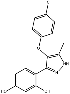 4-[4-(4-chlorophenoxy)-5-methyl-1H-pyrazol-3-yl]-1,3-Benzenediol Structure