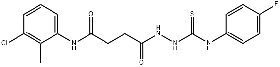 N-(3-chloro-2-methylphenyl)-4-(2-{[(4-fluorophenyl)amino]carbonothioyl}hydrazino)-4-oxobutanamide Struktur