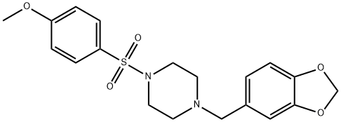 4-{[4-(1,3-benzodioxol-5-ylmethyl)-1-piperazinyl]sulfonyl}phenyl methyl ether Struktur