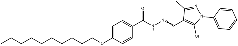 (E)-4-(decyloxy)-N'-((5-hydroxy-3-methyl-1-phenyl-1H-pyrazol-4-yl)methylene)benzohydrazide Structure