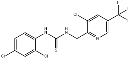 1-((3-Chloro-5-(trifluoromethyl)pyridin-2-yl)methyl)-3-(2,4-dichlorophenyl)thiourea Struktur