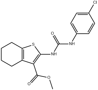 methyl 2-({[(4-chlorophenyl)amino]carbonyl}amino)-4,5,6,7-tetrahydro-1-benzothiophene-3-carboxylate Struktur