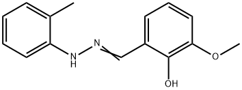 (E)-2-methoxy-6-((2-(o-tolyl)hydrazono)methyl)phenol Struktur