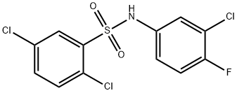 2,5-dichloro-N-(3-chloro-4-fluorophenyl)benzenesulfonamide Struktur