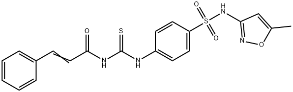 (2E)-N-({4-[(5-methyl-1,2-oxazol-3-yl)sulfamoyl]phenyl}carbamothioyl)-3-phenylprop-2-enamide Struktur