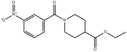 ethyl 1-[(3-nitrophenyl)carbonyl]piperidine-4-carboxylate Struktur