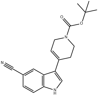 4-(5-Cyano-1H-indol-3-yl)-3,6-dihydro-2H-pyridine-1-carboxylic acid tert-butyl ester, 345235-76-9, 結(jié)構(gòu)式