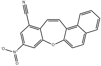 9-Nitro-7-oxa-benzo[4,5]cyclohepta[1,2-a]naphthalene-11-carbonitrile Struktur