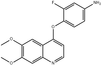 4-[(6,7-dimethoxyquinolin-4-yl)oxy]-3-fluoroaniline Struktur