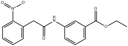 ethyl 3-(2-(2-nitrophenyl)acetamido)benzoate Struktur