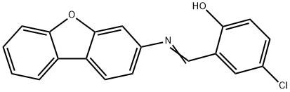 (E)-4-chloro-2-((dibenzo[b,d]furan-3-ylimino)methyl)phenol Struktur