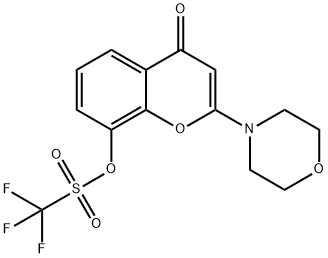 Trifluoro-methanesulfonic acid 2-morpholin-4-yl-4-oxo-4H-chromen-8-yl ester Struktur