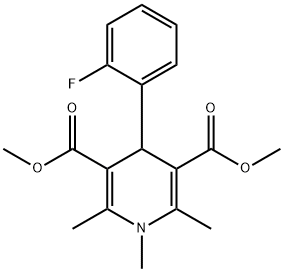 dimethyl 4-(2-fluorophenyl)-1,2,6-trimethyl-1,4-dihydropyridine-3,5-dicarboxylate Struktur