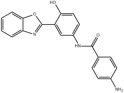 4-amino-N-[3-(2-benzoxazolyl)-4-hydroxyphenyl]-benzamide Struktur