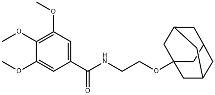 3,4,5-trimethoxy-N-[2-(tricyclo[3.3.1.1~3,7~]dec-1-yloxy)ethyl]benzamide Struktur