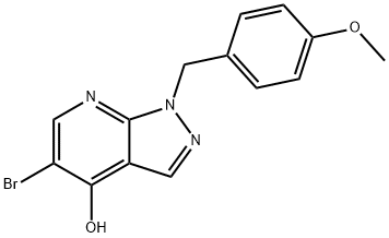 5-Bromo-1-(4-methoxy-benzyl)-1H-pyrazolo[3,4-b]pyridin-4-ol Struktur