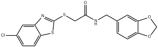 N-(1,3-benzodioxol-5-ylmethyl)-2-[(5-chloro-1,3-benzothiazol-2-yl)sulfanyl]acetamide Struktur