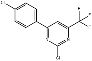 2-chloro-4-(4-chlorophenyl)-6-(trifluoromethyl)pyrimidine Struktur