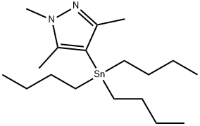 1,3,5-Trimethyl-4-(tributylstannyl)-1H-pyrazole Struktur