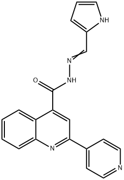 (E)-N'-((1H-pyrrol-2-yl)methylene)-2-(pyridin-4-yl)quinoline-4-carbohydrazide Struktur