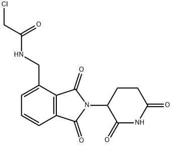 2-chloro-N-{(2-(2,6-dioxo(3-piperidyl))-1,3-dioxoisoindolin-4-yl)methyl}acetamide Struktur