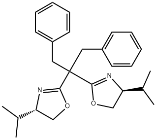 (4S,4'S)-2,2'-[2-Phenyl-1-(phenylmethyl)ethylidene]bis[4-
(1-methylethyl)-4,5-dihydrooxazole] Struktur