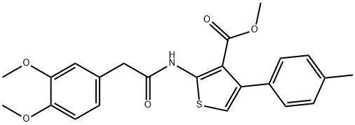 methyl 2-{[(3,4-dimethoxyphenyl)acetyl]amino}-4-(4-methylphenyl)-3-thiophenecarboxylate Struktur