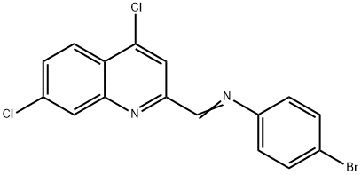 (Z)-4-bromo-N-((4,7-dichloroquinolin-2-yl)methylene)aniline Struktur