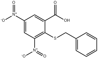 2-(benzylthio)-3,5-dinitrobenzoic acid Struktur