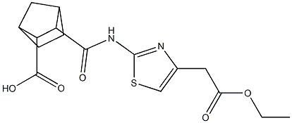 3-((4-(2-ethoxy-2-oxoethyl)thiazol-2-yl)carbamoyl)bicyclo[2.2.1]heptane-2-carboxylic acid Struktur