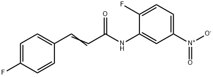 (2E)-N-(2-fluoro-5-nitrophenyl)-3-(4-fluorophenyl)prop-2-enamide Struktur