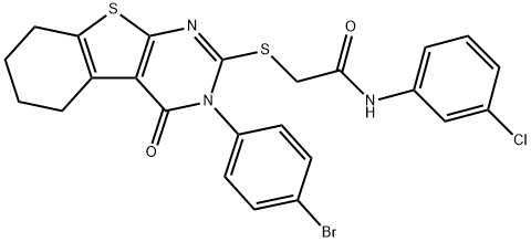 2-{[3-(4-bromophenyl)-4-oxo-3,4,5,6,7,8-hexahydro[1]benzothieno[2,3-d]pyrimidin-2-yl]sulfanyl}-N-(3-chlorophenyl)acetamide Structure