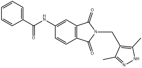 N-(2-((3,5-Dimethyl-1H-pyrazol-4-yl)methyl)-1,3-dioxoisoindolin-5-yl)benzamide Struktur