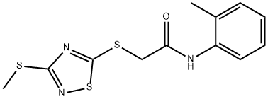 N-(2-methylphenyl)-2-{[3-(methylsulfanyl)-1,2,4-thiadiazol-5-yl]sulfanyl}acetamide Struktur