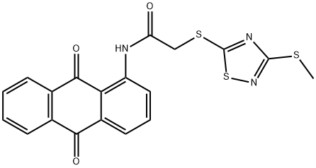 N-(9,10-dioxo-9,10-dihydroanthracen-1-yl)-2-{[3-(methylsulfanyl)-1,2,4-thiadiazol-5-yl]sulfanyl}acetamide Struktur